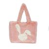 Casual Faux Fur Shoulder Bag Soft Large Capacity Shopper Handbag Rabbit Print Furry Fluffy Fluffy Handbag Women Use