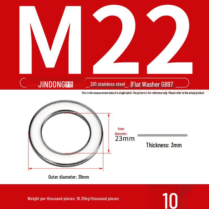 Stainless Steel 304/201/316 Oversized Thick Flat Washer Gasket Screw Washer GB97/GB96