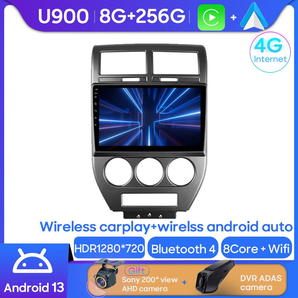 Android Multimedia For Jeep Compass 1 MK 2006 - 2010  Car Stereo CPU Radio QLED Player GPS Navigation Carplay Auto HDR Wifi No