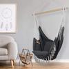 Macrame Hanging Chair with 2 Pillows | 500lb Capacity Cotton Rope Swing | Pocket Design Indoor/Outdoor Use