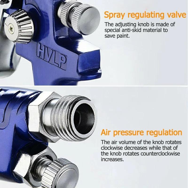 Mini Pneumatisk Sprøytepistol H-2000 Profesjonell 0.8/1.0mm Dyse 125ml For Billakkering Reparasjon Pneumatisk Sprøytepistol Mini Sprøytepistol
