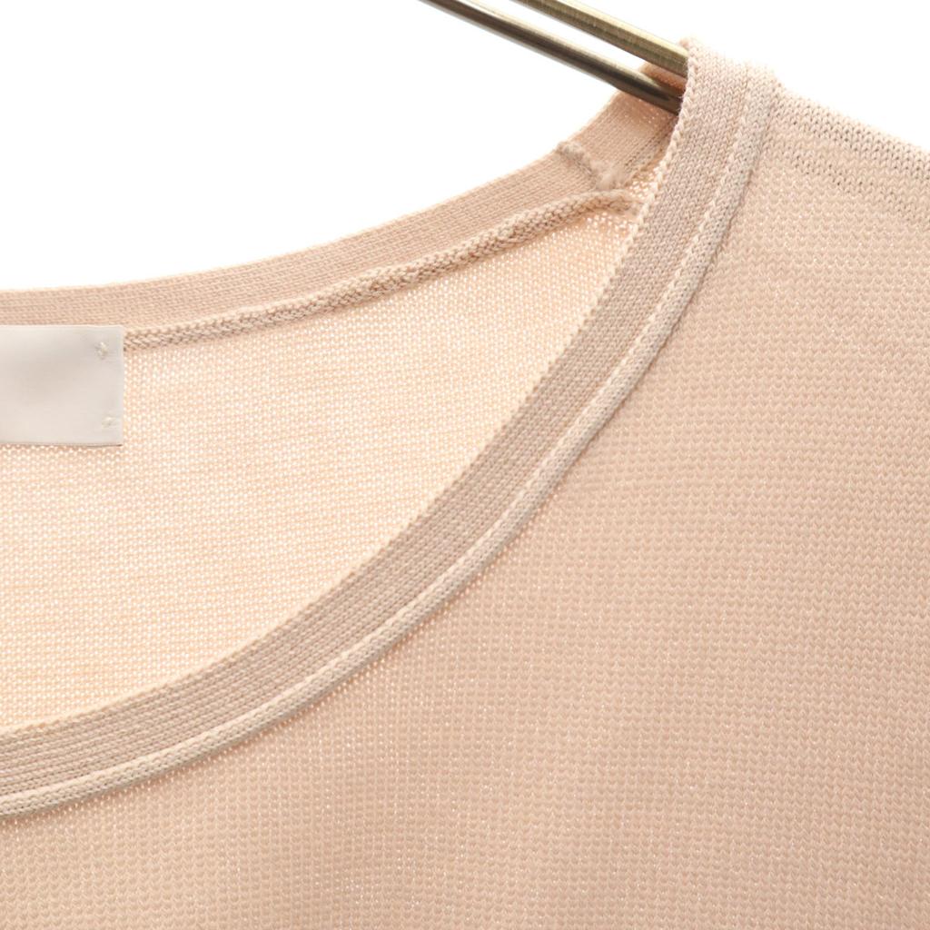Herno Made In Italy Short Sleeve Cotton Sweater 46 Beige Knit Women Used