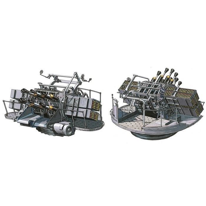 Fine Molds 1/700 Nano Dread Series WWII British Navy QF 2-pound Pom-Pom Gun 8-barrel Mount Plastic Model Parts Ship Model WA37 Gray