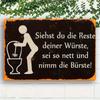 Humorous Decor) Vintage German Humor Toilet Sign X Cm Metal Wall Decor with Funny Quote Illustration Rustic Iron