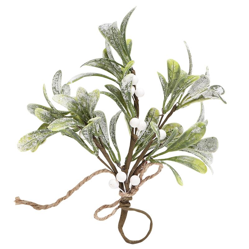 

23CM Artificial Mistletoe Bouquets Red Berry Fake Mistletoe Flower Christmas Tree Hanging Ornaments for 2025 Xmas Home Decor белый