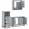 3 Piece Bathroom Furniture Set Grey Sonoma Wood Based Panel