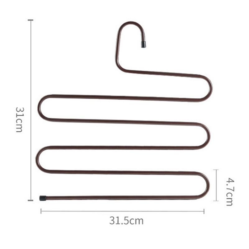 Multi-layer S-shaped Pants Hanging Multi-functional Creative Household Wrought Iron Plastic Spray Magic Pants Storage Hanger Pants Rack