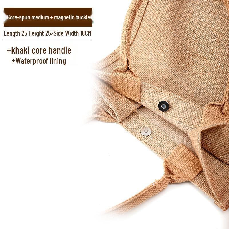 Джутовая сумка-тоут с логотипом на заказ на молнии - Льняная джутовая хозяйственная сумка