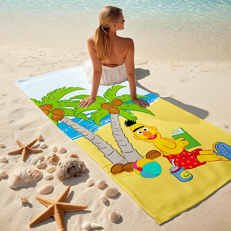 Sesame Street Beach Towel Outdoor Camping Beach Towel for Vacation Swim Outdoor Pool Absorbent Bath Towel
