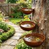 3Pcs/Set Metal Bird Baths Retro Wall Mounted Bird Bath 6cm 8cm 10cm Wild Bird Bath Feeder for Garden Backyard Outdoor Decor