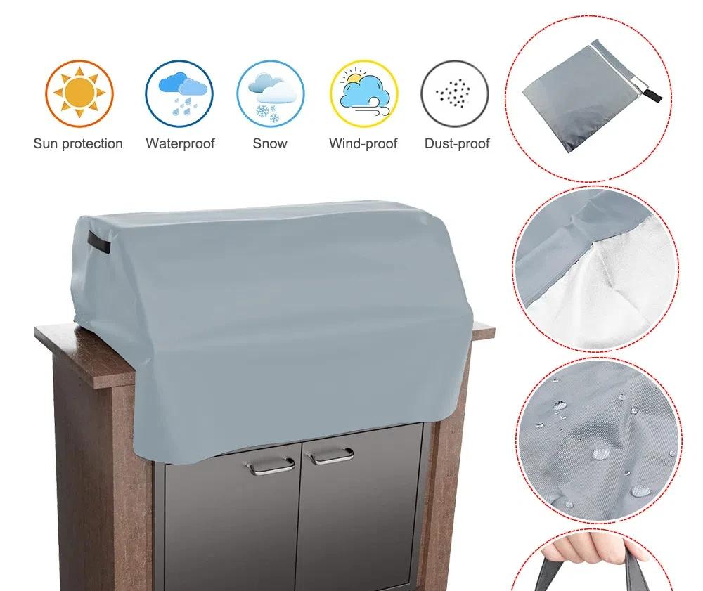 Outdoor BBQ Grill Cover - 210D Oxford Cloth, Waterproof Dustproof Sunscreen Beautiful & Durable Protective Barbecue Cover