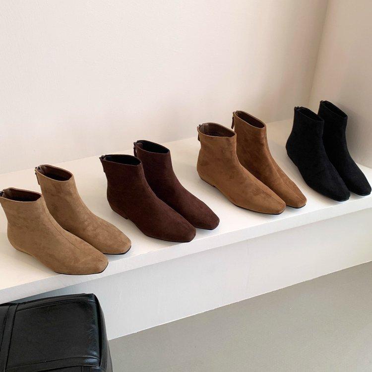 Coarse Heel Suede Korean Women's Boots Women's Autumn and Winter 2025 New Autumn and Winter Martin Boots Coffee Skinny Short Boots Children