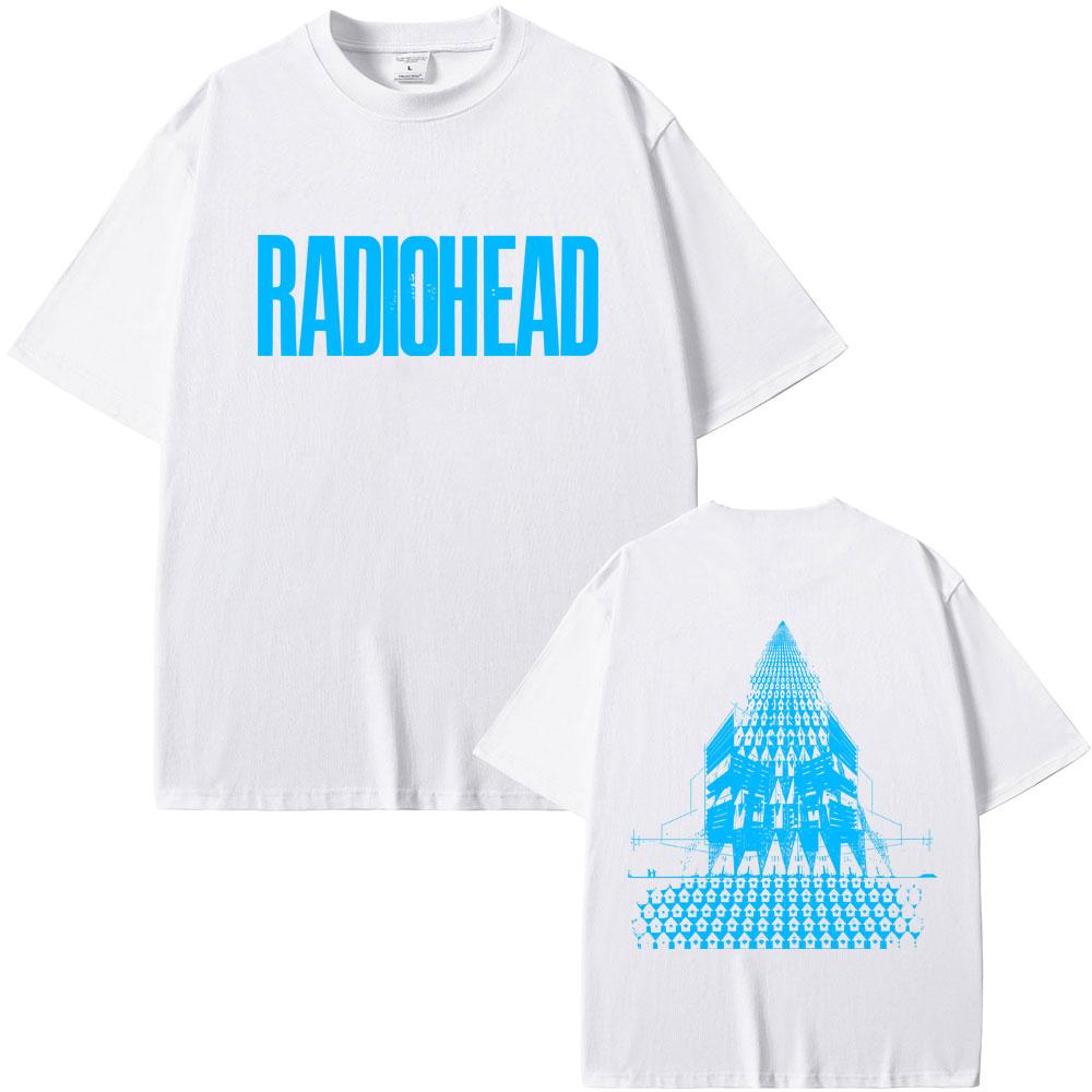 Radiohead Return To The Road European Tour T Shirts Men Women Hip Hop Rock Tshirt Mens Fashion Oversized Tshirts Streetwear
