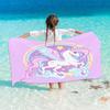 Name Custom Cartoon Beach Towel Cute Unicorn Soft Microfiber Travel Camp Towel  Absorbent Quick-Drying Bath Towel Gift For Girl