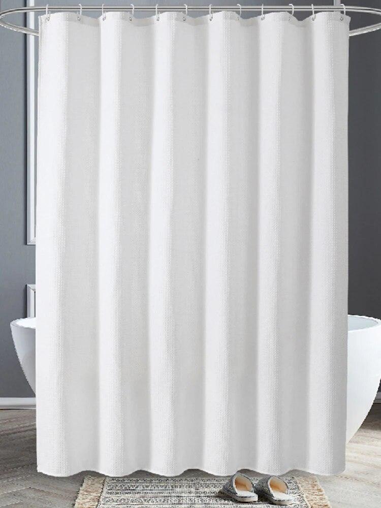 

1 шт. Однотонная толстостенная шторка для ванной с пузырьками для ванной комнаты отеля, водонепроницаемая, подходит для ванных комнат без просверленных отверстий 180*180cm белый