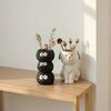 Cute Pet Shaped Flower Vase, Decorative Small Cat/Dog Resin Vase for Living Room, Bookshelf, Dining Table, Kitchen Decor