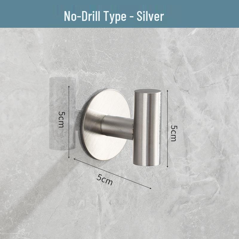 Traceless No-Punch Stainless Steel Over-the-Door Hook for Bedroom, Bathroom, or Wardrobe