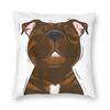 Smiling Brindle Staffy Stafford Square Pillowcase Polyester Linen Velvet Pattern Zip Decorative Pillow Case Sofa Cushion Cover