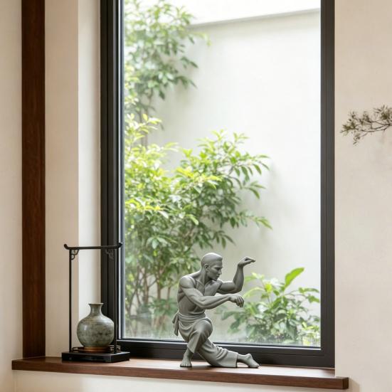 3D-gedruckte Kung-Fu-Figur Kung-Fu-Meister-Statue mit exquisiter Textur Stabile Basis