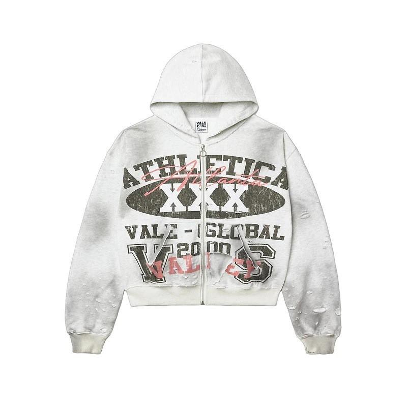 Unisex Hooded Zip-Up Sweatshirt With Camo Print Loose Fit Streetwear Teens Adults