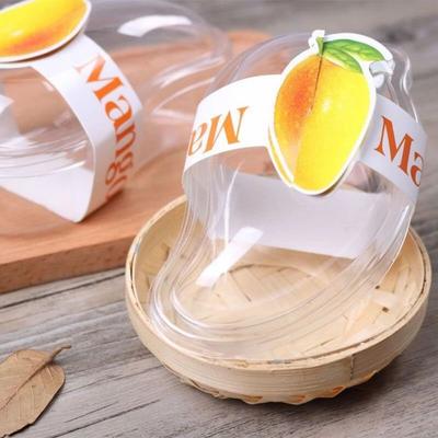 50pcs Transparent Mango Cake Box Large Capacity with Lid Cupcake Plastic Box Mango Box Baking Packaging Box
