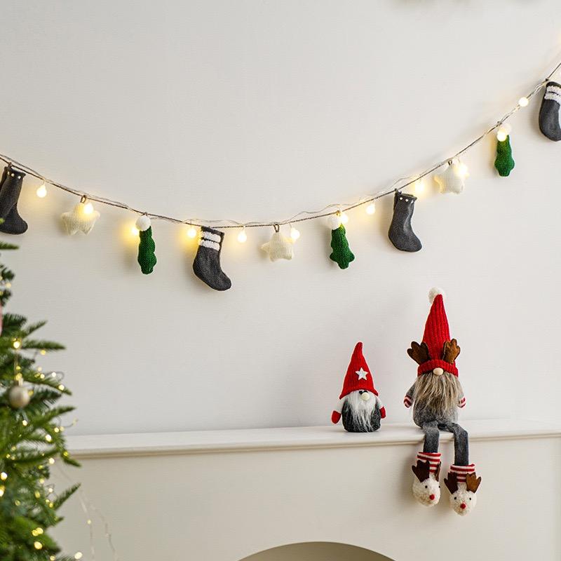 Nordic Christmas Banner 1.9m Garland Hanging Decoration for Xmas Tree Winter Wedding Party Holiday New Year Home Decor