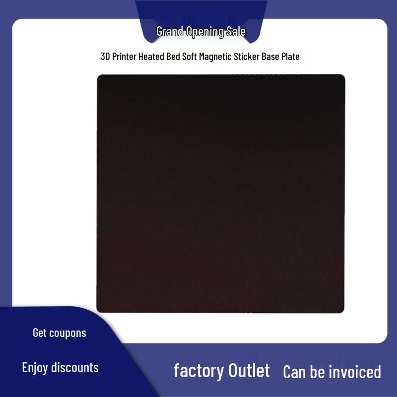 High-Temp PEI Magnetic 3D Printer Base & Flexible Bed Sheet 120*120*1.5MM Soft Magnetic Sheet, No Print Board