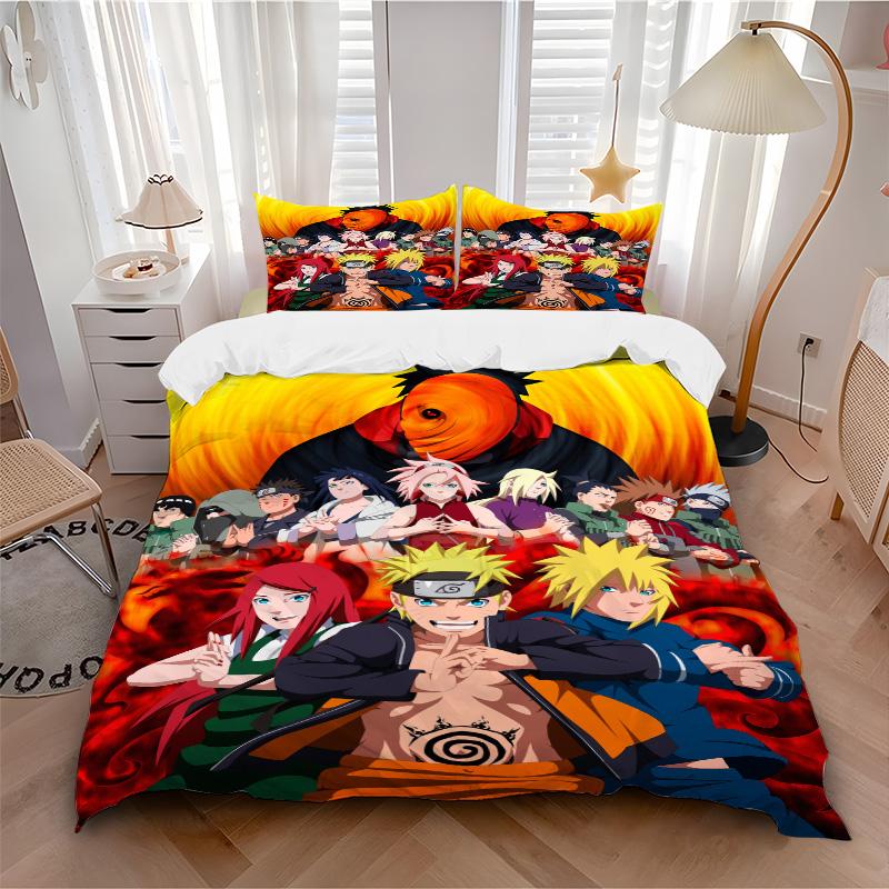 Naruto Team Adventure Print 3Pcs Bedding Setduvet Cover With 2 Bedropillowcase Home Birthday Gift