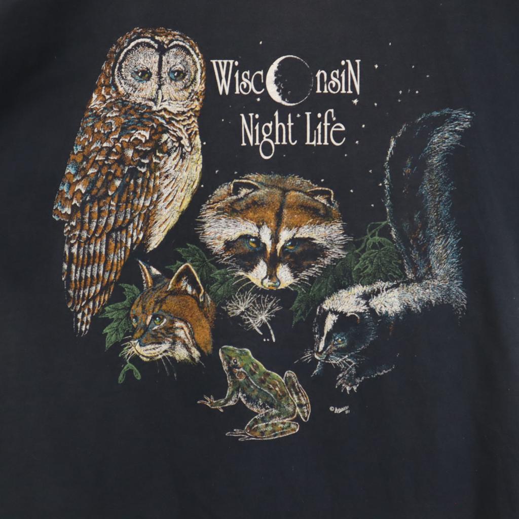 SCREEN STARS BEST 90s Made In USA Old Animal Pattern Short Sleeve T-shirt Men's Used