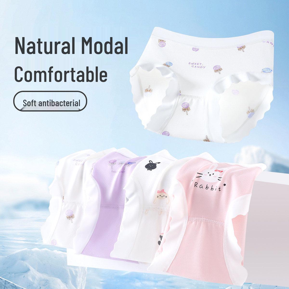 Girls Summer Modal Triangle Underwear - Antibacterial, Class A, for Middle and Older Children 3XL