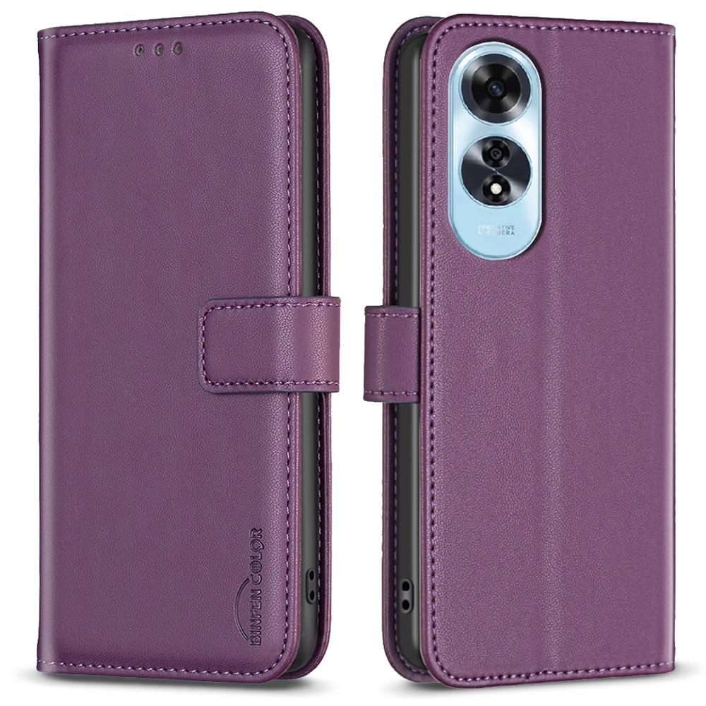 

BINFEN COLOR BF17 For Oppo A60 4G Case Leather Wallet Cover Mobile Accessories Wholesale Dark Purple