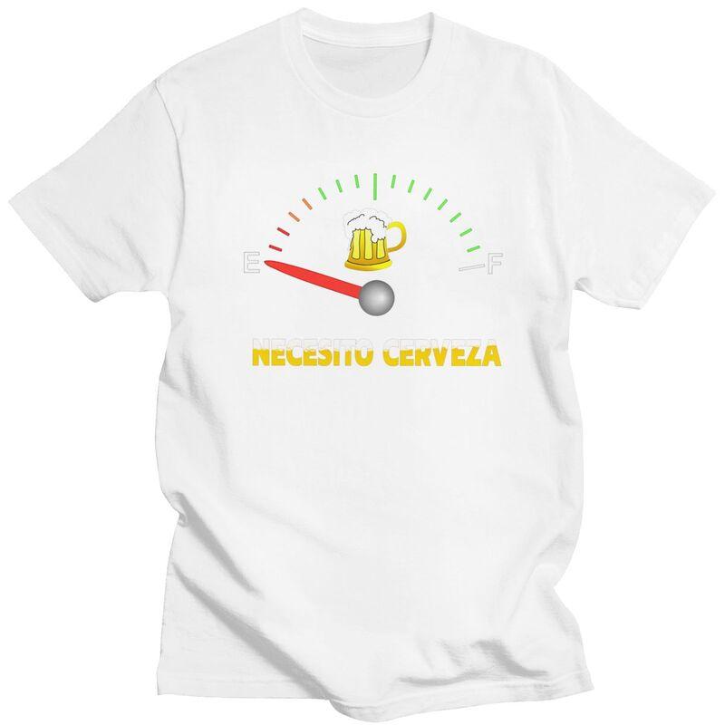 Custom Necesito Cerveza I Need Beer T Shirt Men Short Sleeve Pure Cotton Tshirt Casual Tees Fashion Tshirt