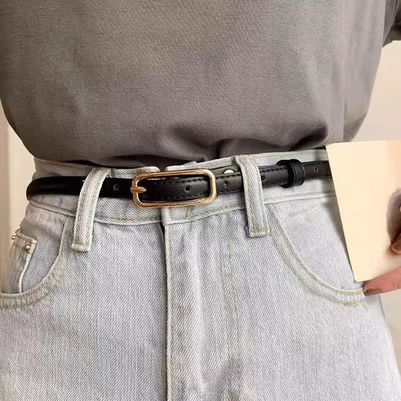Sleek Style Korean Fashionable Little Girls Minimalist Dressy Pants Belt