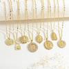 Stylish Zirconia-Inlaid Religious Round Pendant Necklace