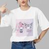 Sanrio Kuromi X My Melody Cute White Black Graphic T-Shirt Unisex Top Tee Gift