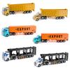Kid Model Alloy Car Carrier Truck Diecast Pull Back Car Funny Truck Assembled Model  Gift Toys