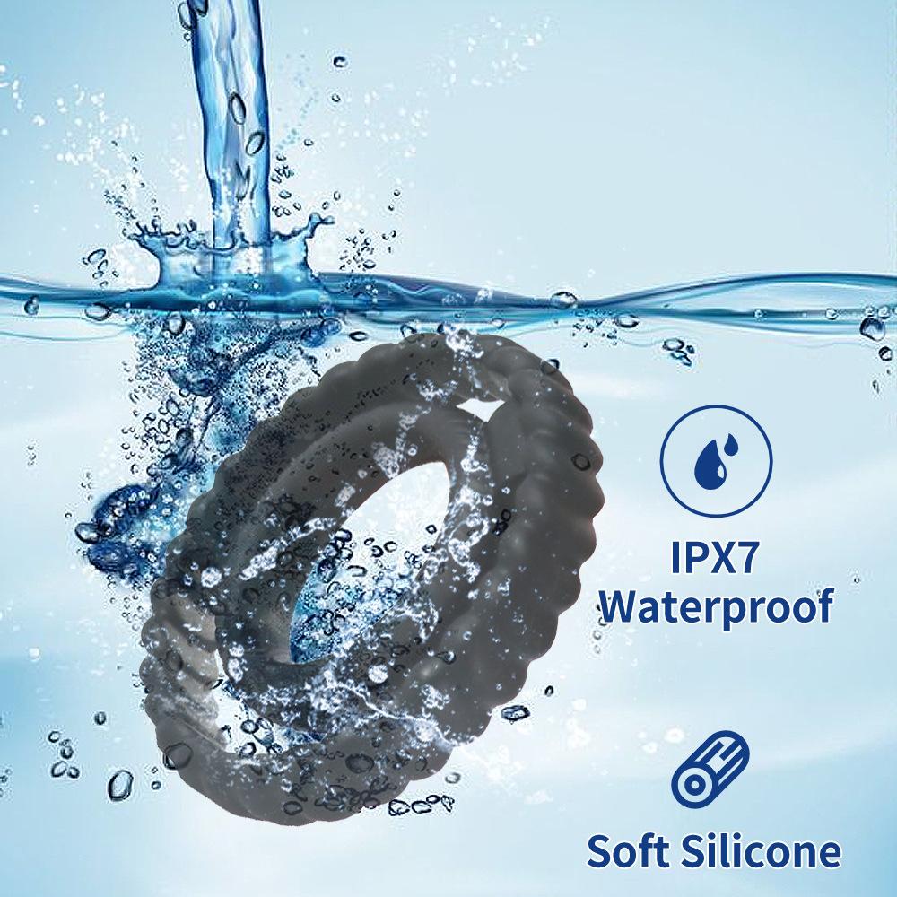 Men's Twisted Tire Double Silicone Locking Ring Dual-Ring Delay Sleeve Deep Stimulation Adult Toy