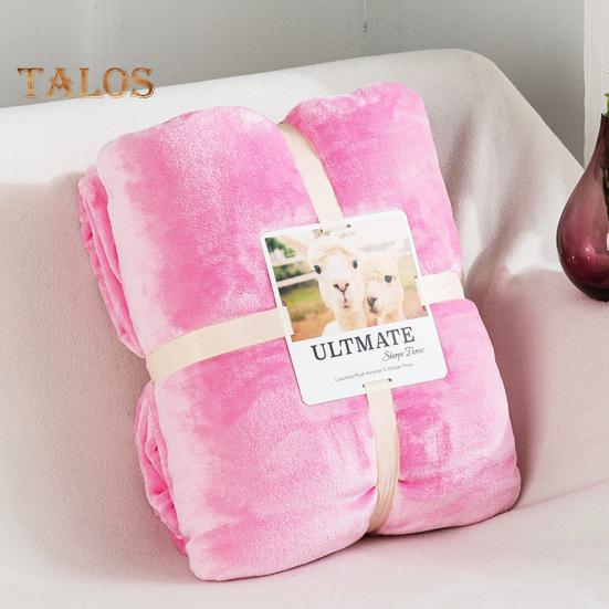 Flannel Blanket Thickened Double-sided Fluff Plush Solid Color Office Nap Dormitory Home Bed Sofa Travel Cozy Warm Winter Blanket