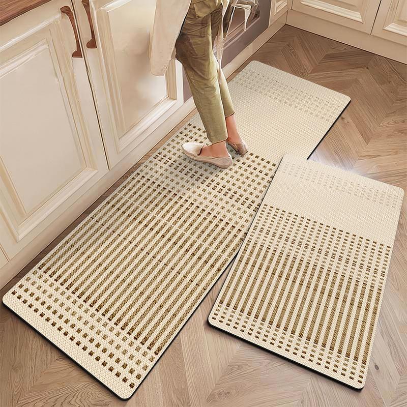 Non-slip Kitchen Mat for Floor Minimalist Striped Long Strip Runner Rugs Oil-proof Waterproof Kitchen Carpet Washable Easy Clean