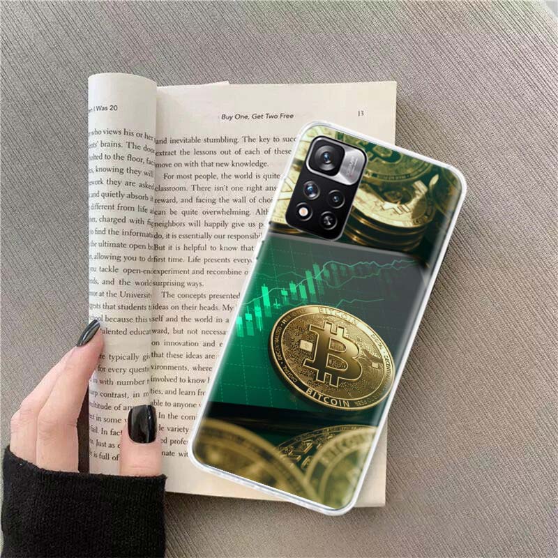Virtual currency bitcoin Phone Case For Xiaomi Redmi Note 14 13 Pro Plus 5G Cover 13C 14C 12 12C 9 9T 9C 10 10C 8 7 6 10A 9A Pro