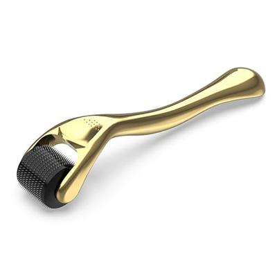 SrDiot Derma Roller, 0.5mm Microneedle Facial Roller for Beautiful Skin, Scalp, Dark Spots, Thinning Hair, Pore Care, Face Care, Unisex (Gold)
