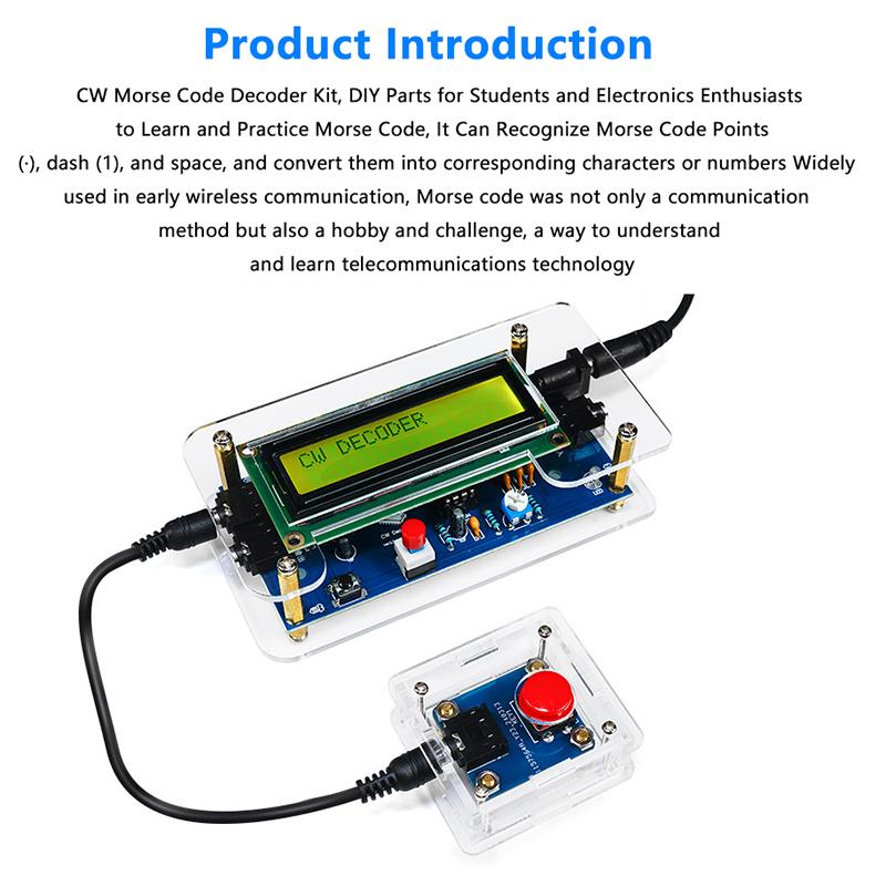 Dc 9V Diy Cw Trainer Decoder Kit Cw Decoder Morse Code Reader Lcd Display Radio Circuit Board Electronic Welding Practice Kits
