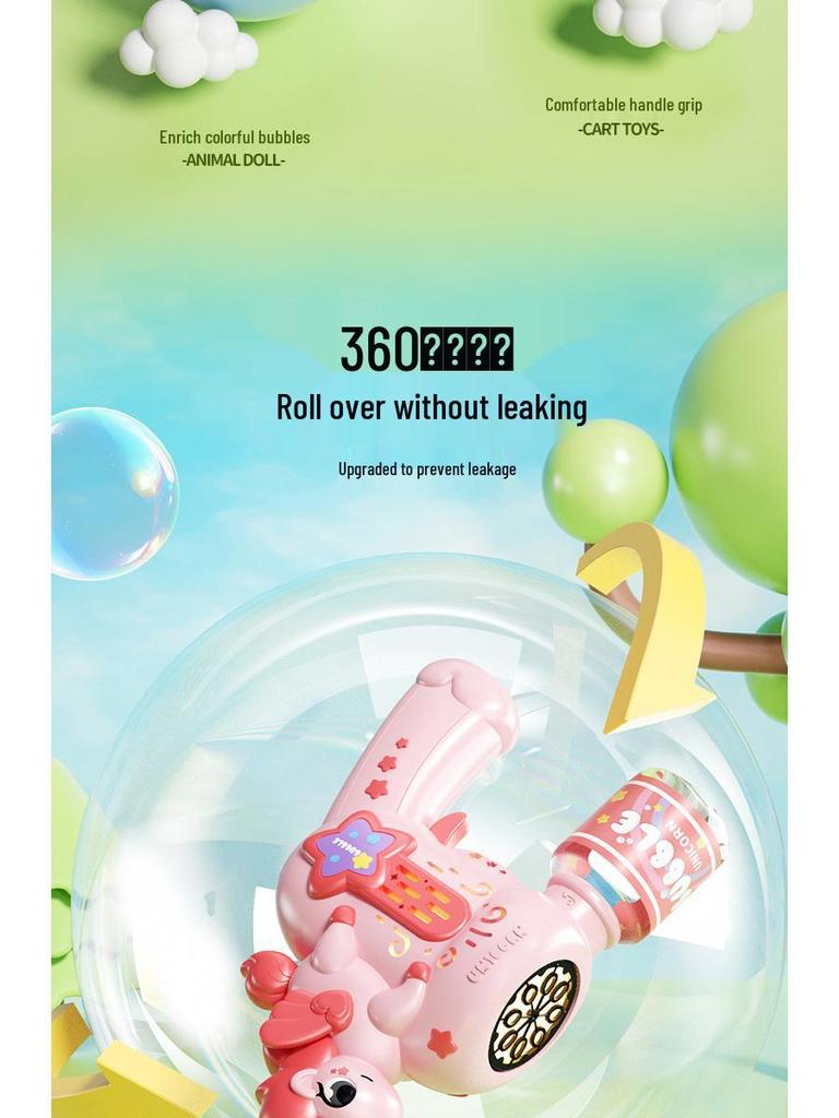 Rechargeable Cartoon Space Rabbit Bubble Gun - Leak-Free Handheld Automatic Bubble Machine