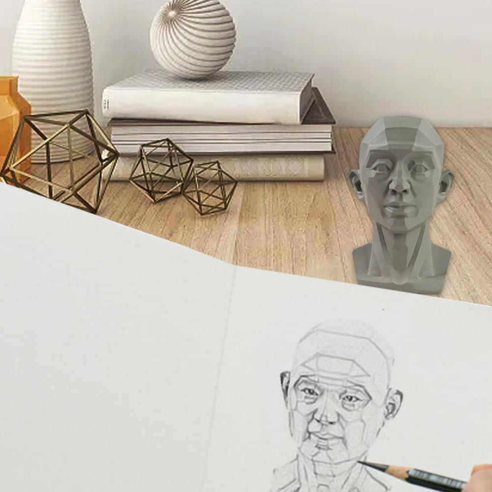 Art Plaster Head Teaching Aids Simulation Head Classroom Head Resin Mini Plaster Sketch Version Ornaments