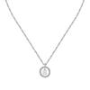 Collar de Acero con Letra S y Cristal Transparente LPS10ASF23 Para Mujer