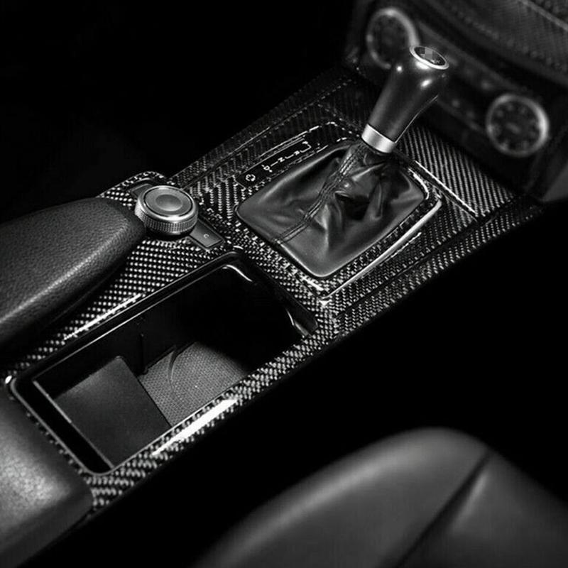 ABS Carbon Fiber Gear Shift Panel Trim Set Spare Parts For C Class W204 2007-2013