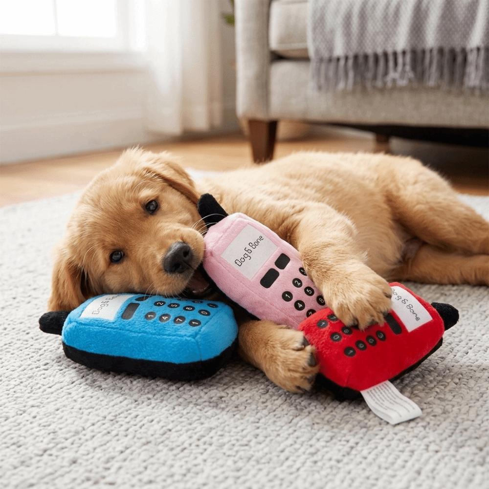 Squeaky Built-in Squeaky Pet Toy Soft Plush Dog Interactive Toy Plush Phone Toy Interactive Game розовый