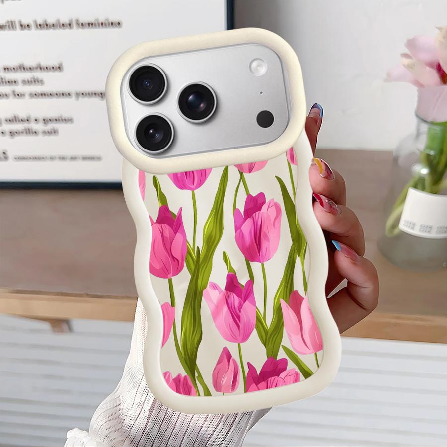 Simple Flower Soft Phone Cover Case for iPhone 16 Pro Max 17 Air 11 XR 8 14 12 13 15 Plus