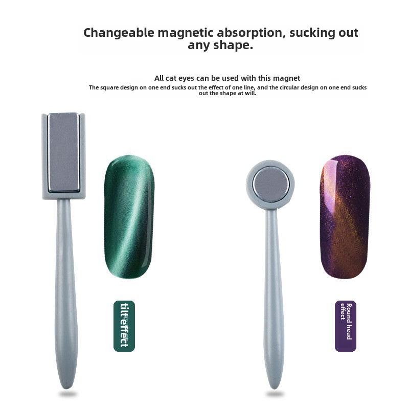 9D Cat Eye Nail Polish Magnet Tool - Strong, Double-Ended Design for Unique Patterns