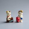 ZAKKA Cute Cat Tiger Panda Small Ornament Crafts Travel Around The World Resin Handicraft Desktop Decor Collection Decoration